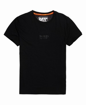 Superdry Core Sport Small Logo Férfi Pólók Fekete | RFOZD2149